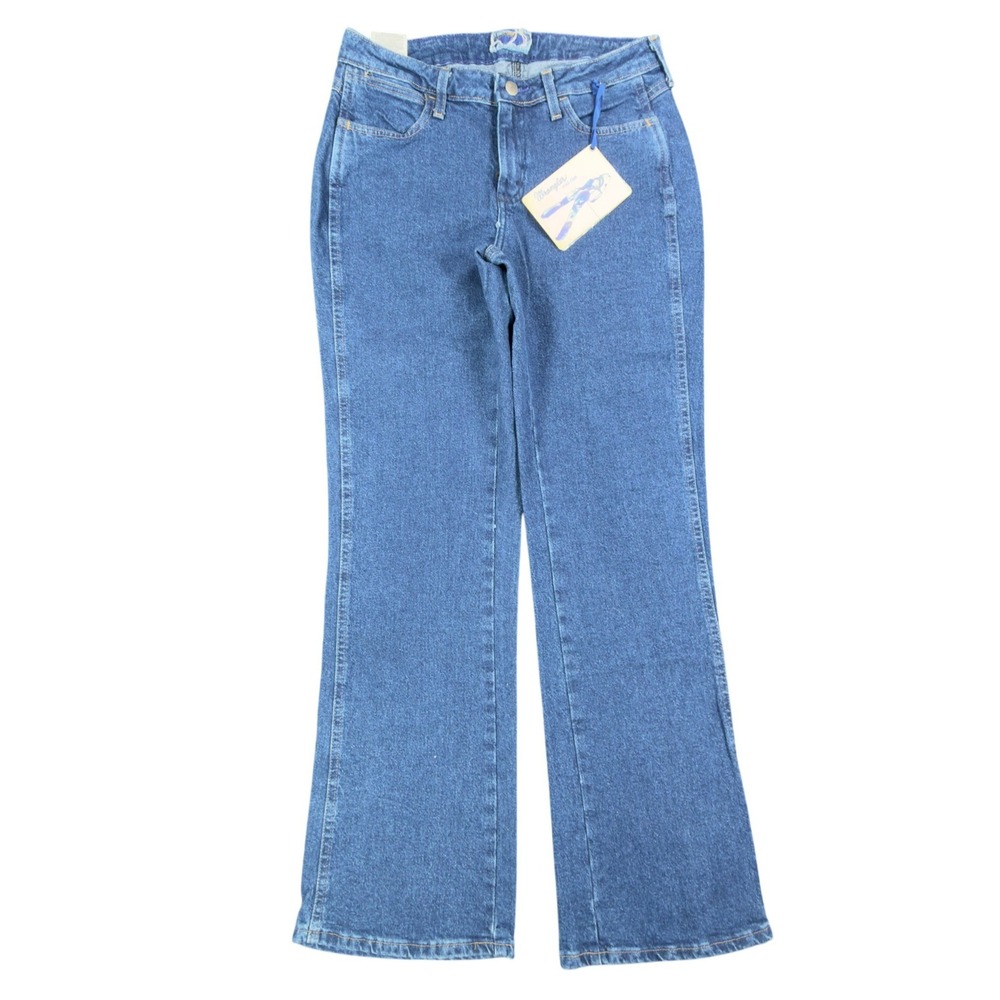 Wrangler Y2K Cowboy Cut Boot Cut Jeans Womens 7/8x32 Blue Denim NWT